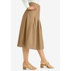 Jessica London Women's Plus Size Faux Leather Pleated Midi Skirt - 4 of 4