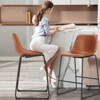 TiramisuBest 26 inch Counter Height Bar Stools Set of 2 Leather Barstool with Back and Metal Leg Modern Bar Stools for Kitchen Island Pub Li - 3 of 4