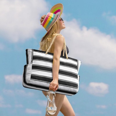 FATMOON Beach Bags for Women Large Waterproof Beach Tote Bag Zipper Beach Bags Waterproof Sandproof Swim Pool Bag Large Tote