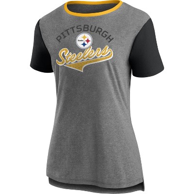 menu sy område Nfl Pittsburgh Steelers Women's Tail Script Soft Feel T-shirt : Target