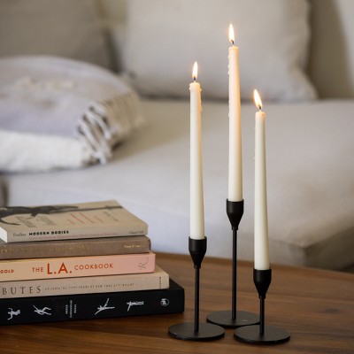 Elegant White Paraffin Wax 10" Dripless Taper Candles, 30-Pack