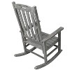 Gulches Oversized Wooden Porch Rocker Chair - 21" Wide Seat High Curved Backrest, Fir Wood Rocking Chair for Indoor Outdoor, Light Grey, 330lbs - 4 of 4
