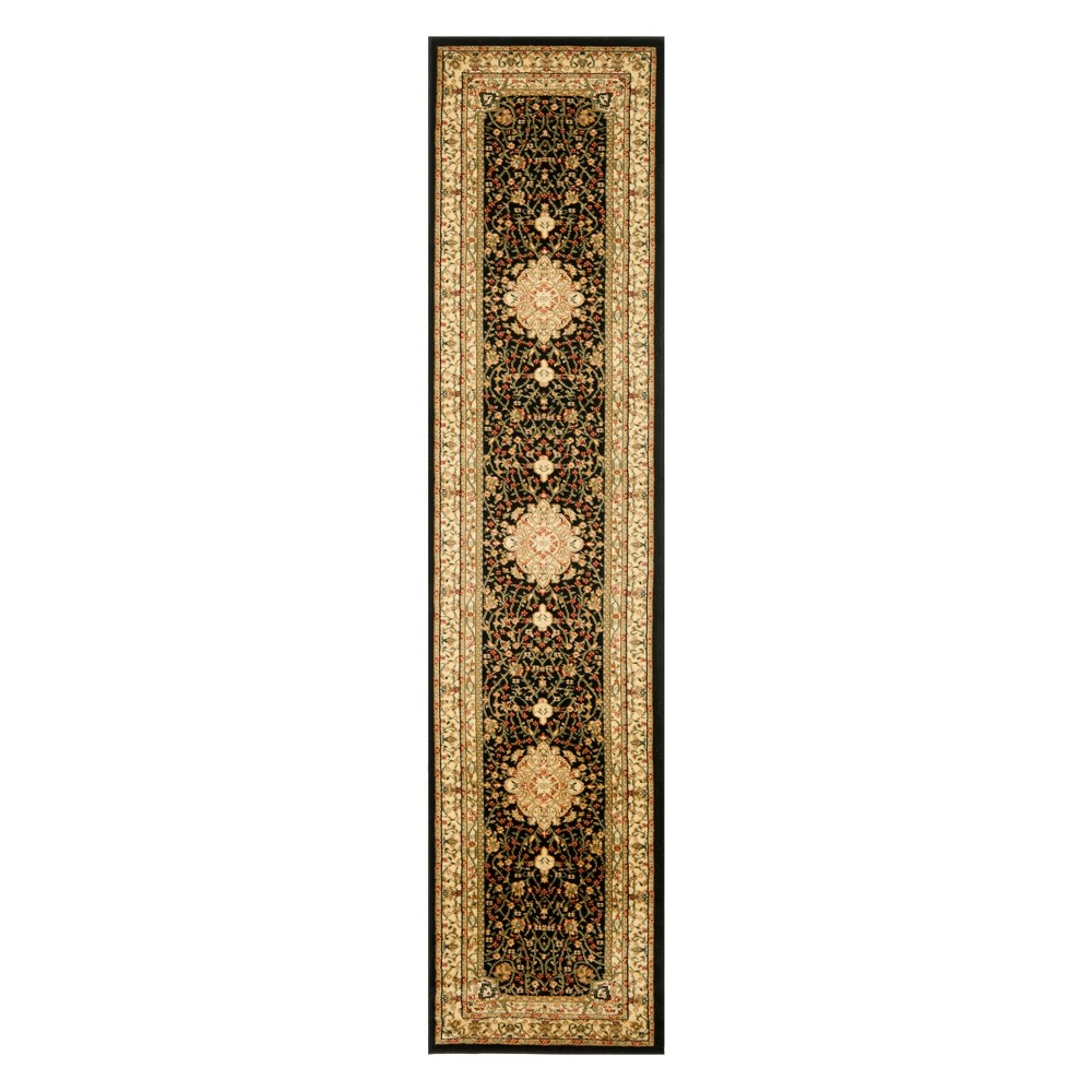 2'3inx6' Fay Floral Loomed Rug Black/Ivory - Safavieh