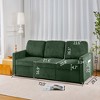 SKRAN Retractable 3 Seater Sofa, Easy To Assemble, Suitable For Living Rooms, Apartments And Flexible Sofas For Small Spaces, Olive Green Corduroy - 3 of 4