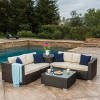 GDFStudio Avianna Outdoor Wicker 4 Seater Sofa Chat Set with Storage Ottoman - 2 of 4