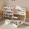 VYNXARIA Kids Toy Storage Organizer with 2-Tier Bookshelf and 12 Bins, Pink, Perfect for Playroom and Classroom - 4 of 4