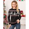 Coolmee Family Christmas Sweater Crew Neck Reindeer Snowflakes Knitted Pullover for Women - 2 of 4