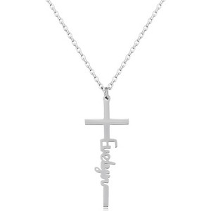 Dainty Cross Pendant Necklace for Women, 14K Gold/Silver Plated Choker, Religious Faith Jewelry Gift - 1 of 4