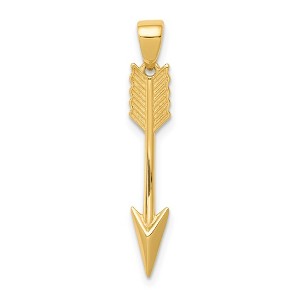 Black Bow Jewelry 14k Yellow Gold Vertical Arrow Pendant - 1 of 4