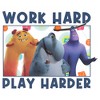 Men's Monsters at Work Work Hard Play Harder T-Shirt - 2 of 4
