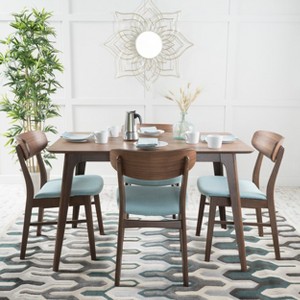 Christopher Knight Home Iriat Mid Century Modern Fabric Upholstered Wood 5 Piece Dining Set - 1 of 4