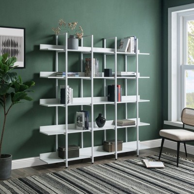 NicBex 71" Tall Wood & Metal Bookshelf with Open Shelves,5-Tier Bookshelf Storage Organizer for Bedroom,Living Room,Office