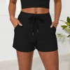 Anna-Kaci Women's High Waist Ribbed Drawstring Athletic Shorts with Side Pockets - 2 of 4