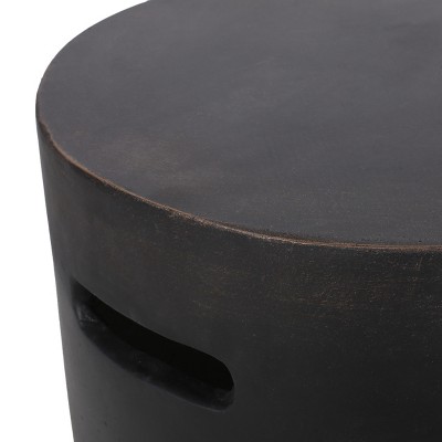 Antique Copper Lightweight Concrete Outdoor Side Table