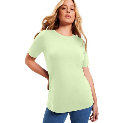 June + Vie by Roaman's Women's Plus Size Short-Sleeve Crewneck One + Only Tee