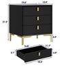 FUFU&GAGA Black Nightstand Sideboard Table 3-drawer - 3 of 4