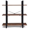 Tangkula 3-Tiers Modern Bookshelf Wooden and metal Bookcase Display Shelf Rack - 3 of 3