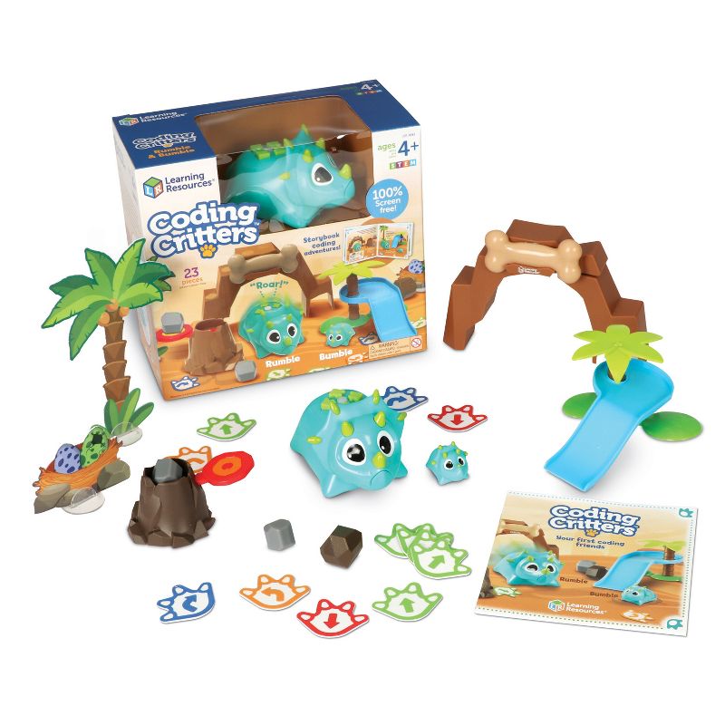 Learning Resources Coding Critters Rumble & Bumble, Screen-Free Early Coding Toy For Kids, 23 Piece Set, Ages 4+, 1 of 8