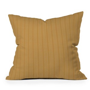 26"x26" Deny Designs Little Arrow Design Co Vert Triple Dash Ochre Square Outdoor Throw Pillow Gold - 1 of 4
