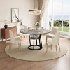 47" Inch Round Dining Table for 4, Farmhouse Dining Room Circle Dinner Table - 3 of 4