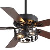 Airsurfer 52" Matte Black Ceiling Fan with 5 Black Plywood Blades,Ceiling Fan with 6 Speeds DC Motor & Memory Function,Remote Control Included - 2 of 2