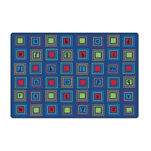 Alphabet Squares Learning Rectangle Educational Rug in Classic Colors for Kids' Classroom or Playroom - 1 of 4