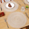 Aoibox Round Braided Placemats Set of 6, Non-Slip Heat Resistant Cotton Polyester Table Mats for Kitchen Dining Party Decor - 3 of 4
