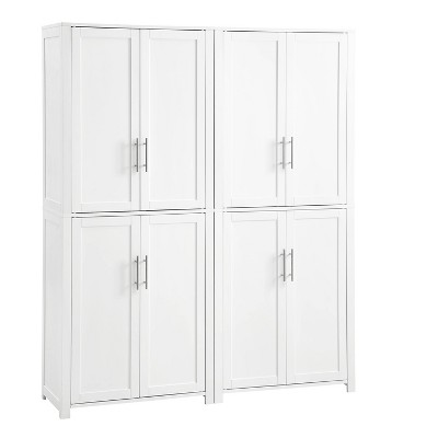 Savannah White 2-Piece Pantry Set with Adjustable Shelving