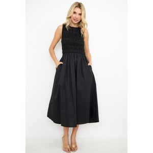 WEST K Womens Ruby Daydream Smocked Midi Dress - 1 of 4