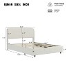 Queen Size Platform Bed, Wooden Upholstered Bed Frame with Curved Design Headboard, Beige -Christopher Knight Home - 3 of 4
