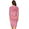 Women's Sweatshirt Dress 3/4 Sleeve Hoodie with Front Pocket Knee Length Slim Fit Pullover Hoodie Dress - 2 of 4