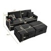 Lazy Loveseat Sofa with 2 Storage Ottomans and Hidden Side Table, Sofa with USB and Bluetooth, Corduroy Sofa with Wood Frame-Coolbibila - 4 of 4