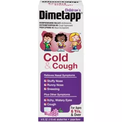 Children's Dimetapp Cough & Cold Relief Liquid - Dextromethorphan - Grape - 4 fl oz