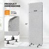 VINGLI Room Divider Screen, Freestanding Privacy Partition Wall, Zipper Connected Panels with Wheels, Office Space Separator (1 Panel) - 2 of 4