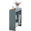 Kings Brand Furniture Side End Table w/Drink Holders, Storage Shelves, Magazine Rack, Slim Nightstand - 2 of 4