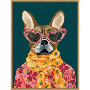 Amanti Art 23"x30" Fabulous Frenchie by Yvette St. Amant Framed Canvas Wall Art - 1 of 4