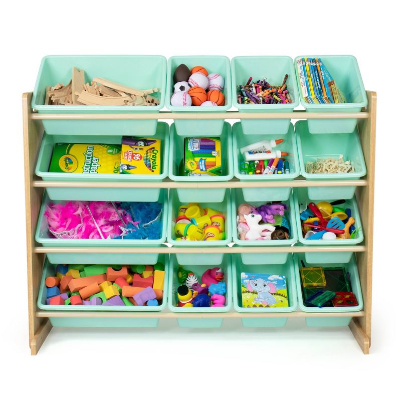 Kids&#39; Toy Organizer with 16 Storage Bins Natural/Mint - Humble Crew, 4 of 7