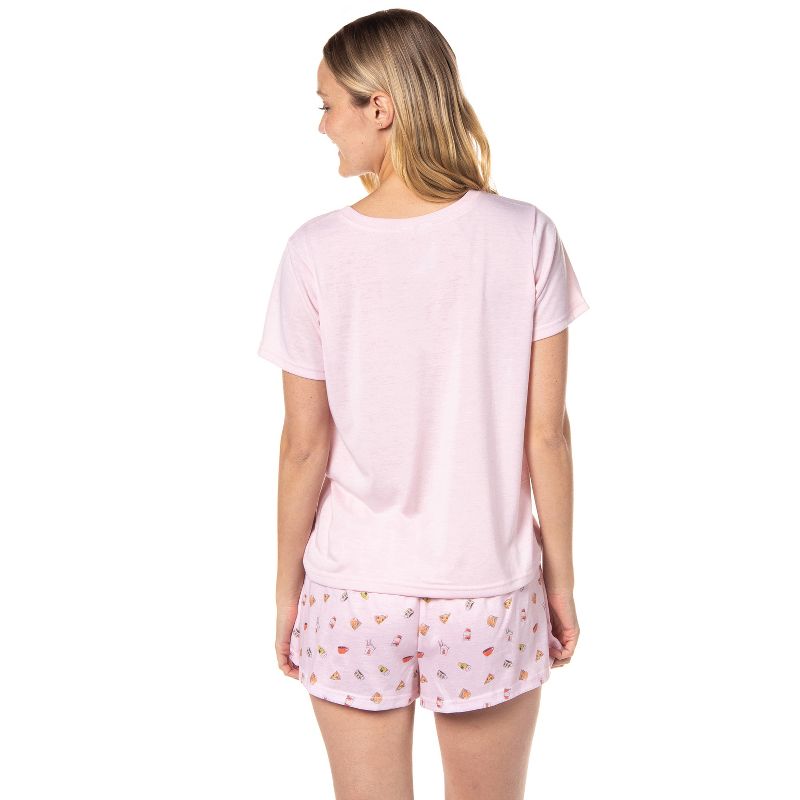Gilmore Girls Womens' Coffee Life's Short Sleep Pajama Set Shorts Pink, 5 of 6