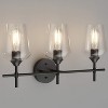Runesay Industrial Bathroom Vanity Light Fixtures 3-Lights Matte Black with Clear Glass Vintage Edison Wall Lamp Light Fixture - 3 of 4