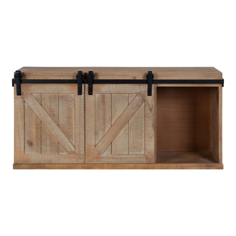 Kate and Laurel Cates Decorative Wood Wall Storage Cabinet with Sliding Barn Doors, 2 of 9