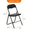 Portable Folding Chairs - PU Leather, Cushioned, Stackable for Indoor/Outdoor Events - 3 of 4
