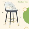 DOMETOUR 360° Rotatable Bar Chair, Modern White & Dark Gray PU Upholstered, Black Metal Legs, Set of 2 for Dining Room/Kitchen/Terrace - 3 of 4