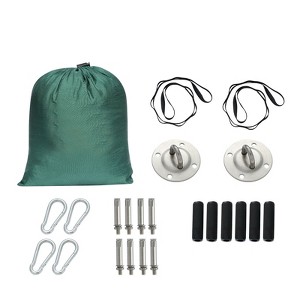VEVOR Aerial Yoga Swing Set, 2.7 Yards Yoga Hammock Hanging Swing Aerial Sling Inversion Fly Kit Trapeze Inversion Equipment, Green/White - 1 of 4