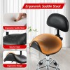 Racxily Ergonomic Saddle Stool with Back Support&Foot Rest - Adjustable Height/Angle, 350LBS Capacity,PVC Leather,Quiet Wheels for Salon/Spa/Tattoo - 3 of 4
