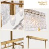 Siljoy Luxury Rectangle Crystal Chandelier Modern Rectangular Led Pendant Lighting Gold Hanging Light Fixture for Dining Room Kitchen Island - 3 of 4
