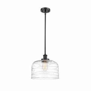 Bell - 1 Light Stem Hung Mini Pendant In Industrial Style-10 Inches Tall and 12 Inches Wide - 1 of 1