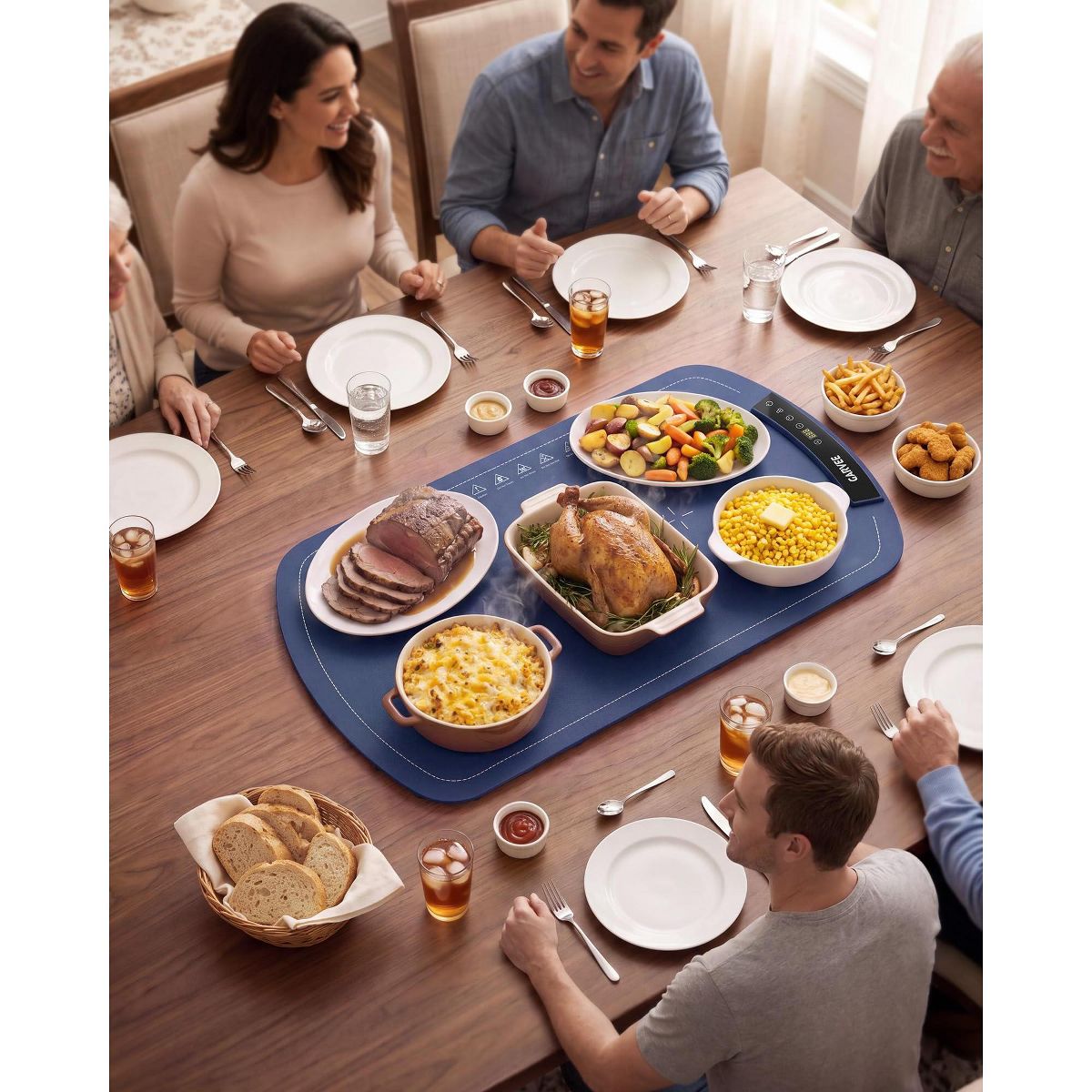 Garvee 26"x16" Electric Food Warming Mat – 8 Temps, 6H Timer, 250W, Child Lock, Auto Shut-Off – Rollable Silicone Warmer for Kitchen, Buffet, Parties