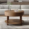 31.5" Round Coffee Table with Flip-Top Hidden Storage,Two-Tier Living Room Center Table with Adjustable Leveling Feet-Baofuwish - 2 of 4