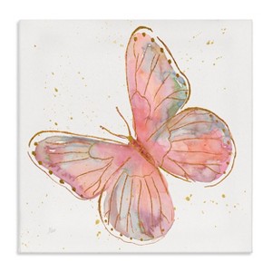 Stupell Industries 12"x12" Kids' Pink Butterfly Wings Glam Detail Wall Art Unframed - 1 of 4