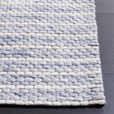 Ivory Rectangular Flat Woven Wool Area Rug, 3' x 5'